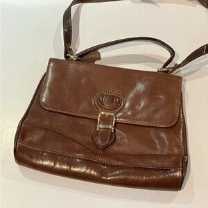 Basido Brown Leather Crossbody Bag Satchel Purse Classic Minimalist Boho